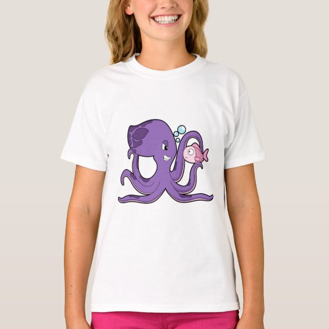 Camiseta Octopus com Fish.PNG (Frente)