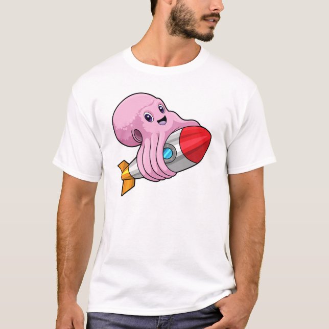 Camiseta Octopus com foguete (Frente)