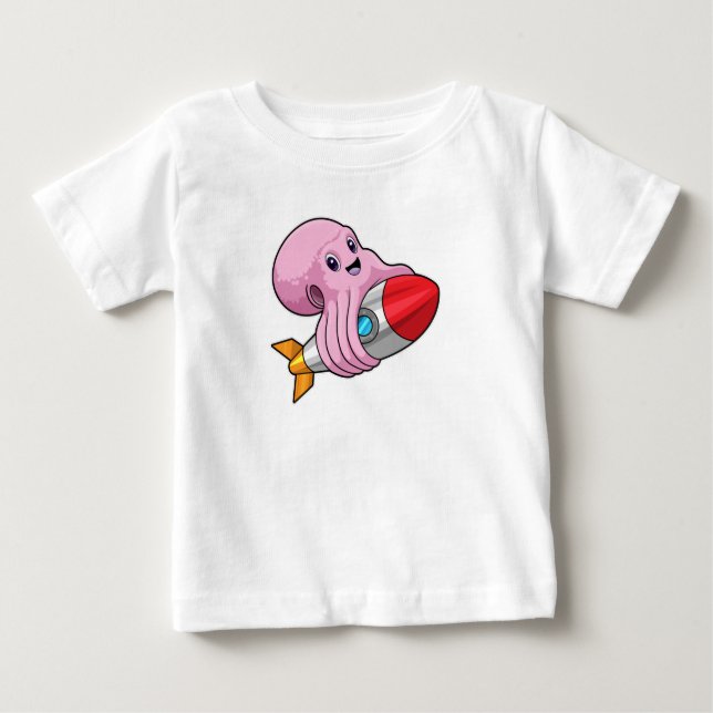 Camiseta Octopus com foguete (Frente)