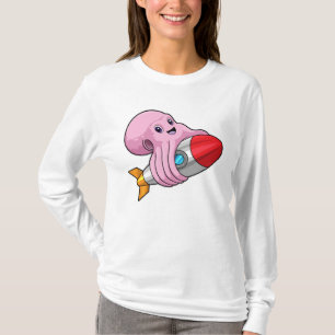 Camiseta Octopus com foguete