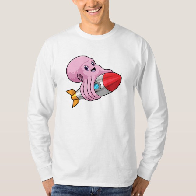 Camiseta Octopus com foguete (Frente)