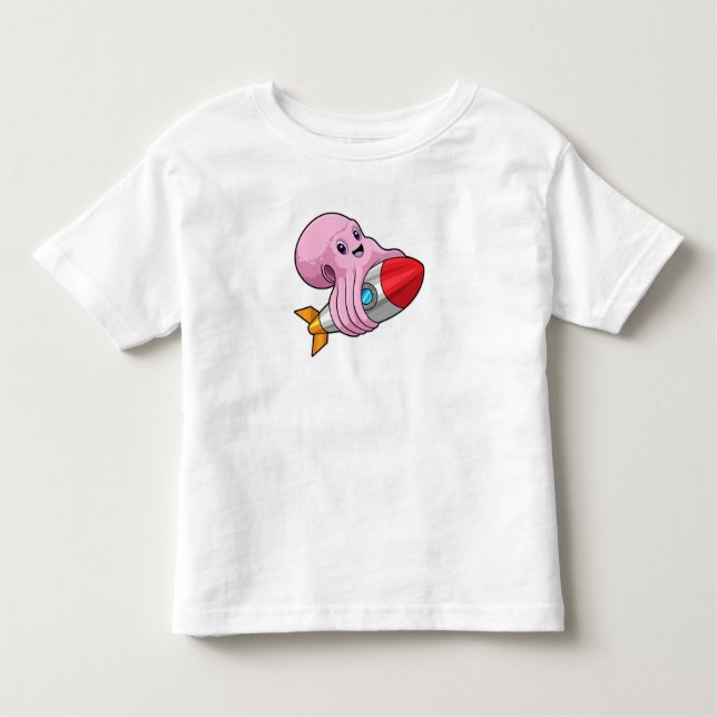 Camiseta Octopus com foguete (Frente)