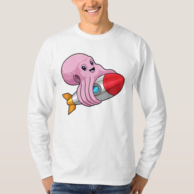 Camiseta Octopus com foguete (Frente)