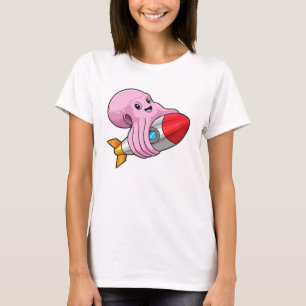 Camiseta Octopus com foguete