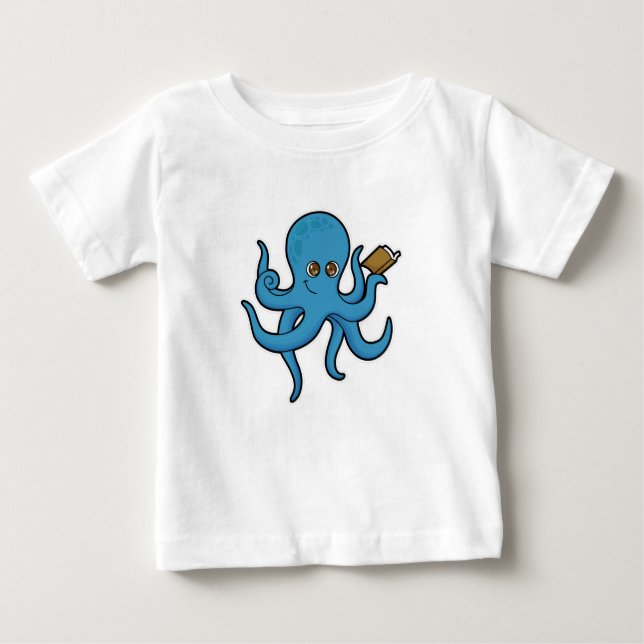 Camiseta Octopus com Livro (Frente)
