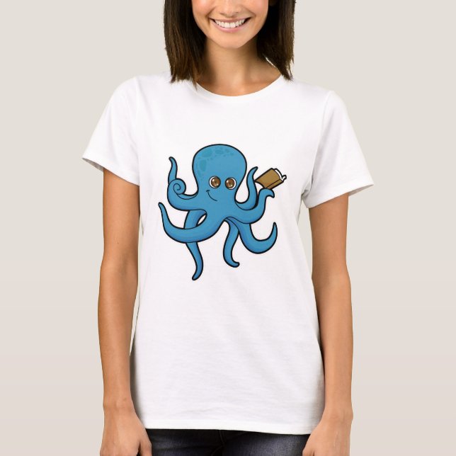 Camiseta Octopus com Livro (Frente)