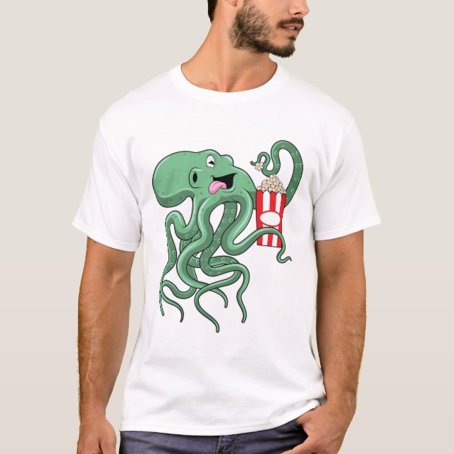 Camiseta Octopus com pipoca (Frente)