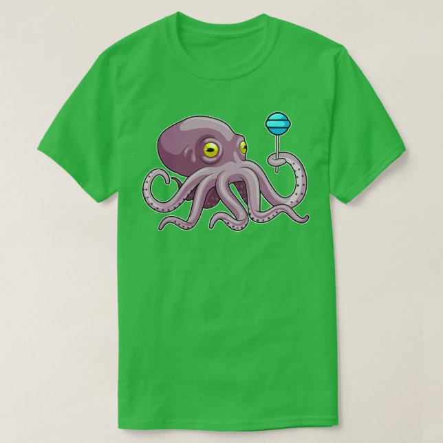 Camiseta Octopus com pirulito (Frente do Design)