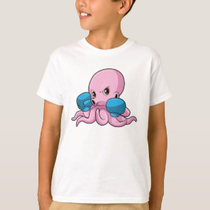 Camiseta Octopus como Boxer com luvas in a box
