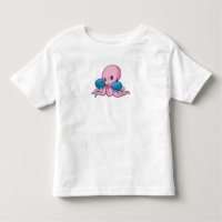 Octopus como Boxer com luvas in a box
