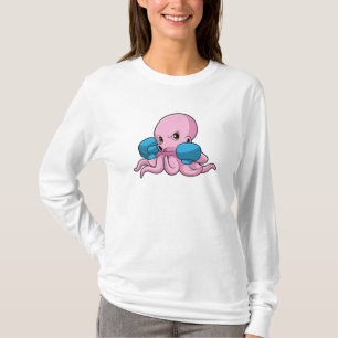 Camiseta Octopus como Boxer com luvas in a box
