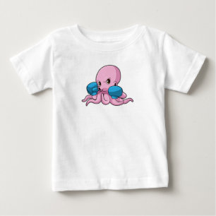 Camiseta Octopus como Boxer com luvas in a box