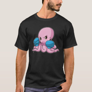 Camiseta Octopus como Boxer com luvas in a box