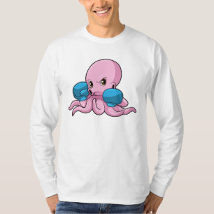 Camiseta Octopus como Boxer com luvas in a box