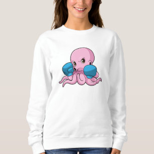 Camiseta Octopus como Boxer com luvas in a box
