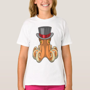 Camiseta Octopus como cavalheiro com chapéu superior