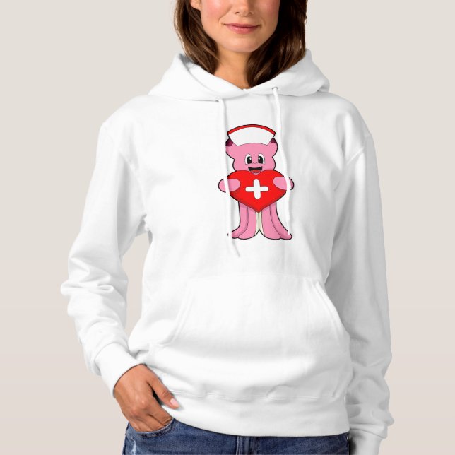 Camiseta Octopus como enfermeira com coração (Frente)