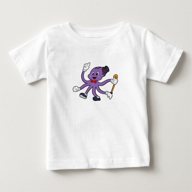 Camiseta Octopus como mágico com chapéu (Frente)