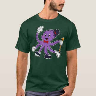 Camiseta Octopus como mágico com chapéu