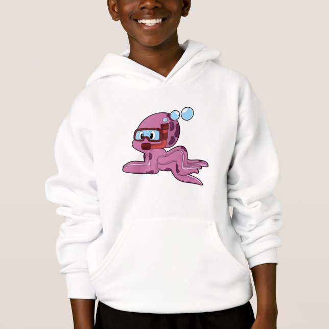 Camiseta Octopus como mergulhador com Snorkel (Frente)