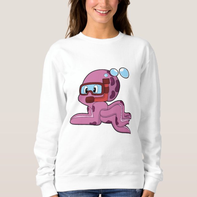 Camiseta Octopus como mergulhador com Snorkel (Frente)
