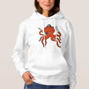 Camiseta Octopus como pirata com espada e faca