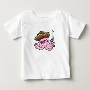 Camiseta Octopus como Pirata com Saber & Eleye