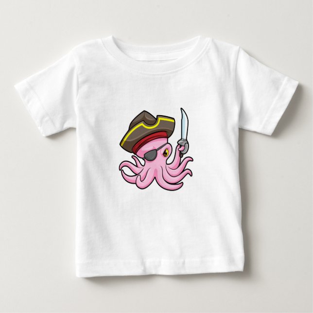 Camiseta Octopus como Pirata com Saber & Eleye (Frente)