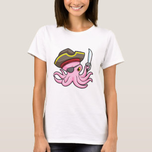 Camiseta Octopus como Pirata com Saber & Eleye