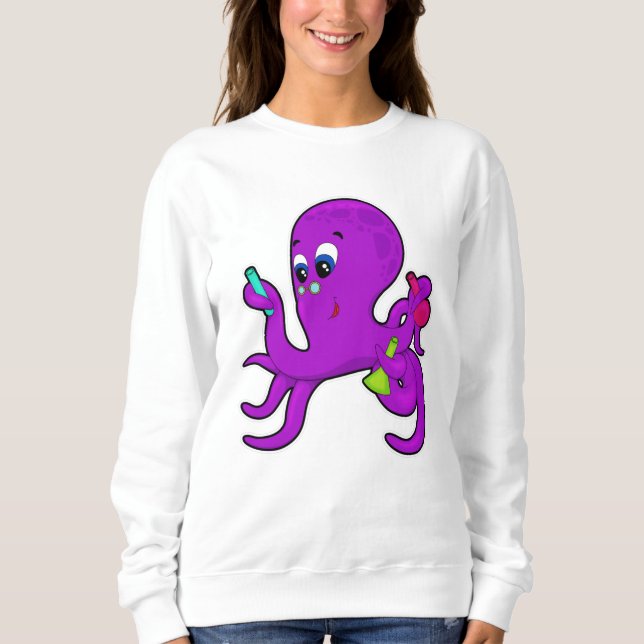 Camiseta Octopus como professor com equipamento de laborató (Frente)