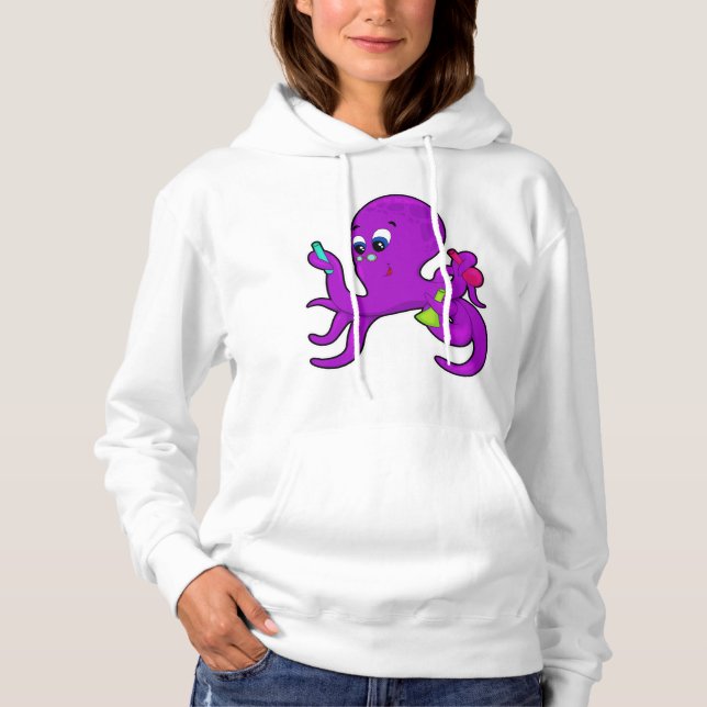 Camiseta Octopus como professor com equipamento de laborató (Frente)