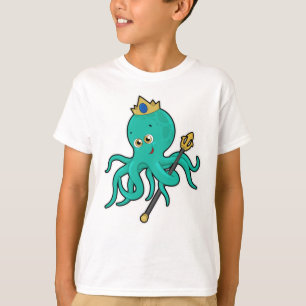 Camiseta Octopus como rei com Trident