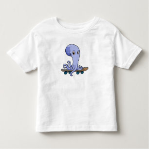 Camiseta Octopus como skater com skate