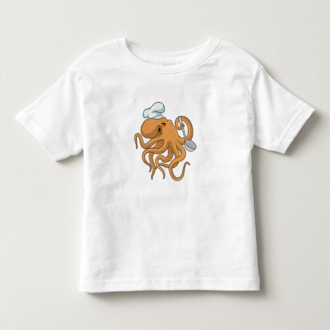 Camiseta Octopus Cook Chef Chapéu (Frente)