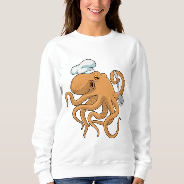 Camiseta Octopus Cook Chef Chapéu (Frente)