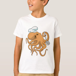 Camiseta Octopus Cook Chef Chapéu