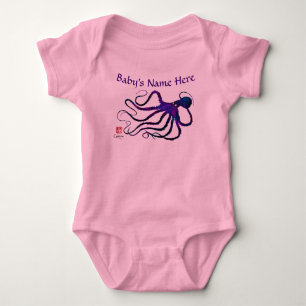 Camiseta Octopus de Amy em roxo - Bebê de macacão