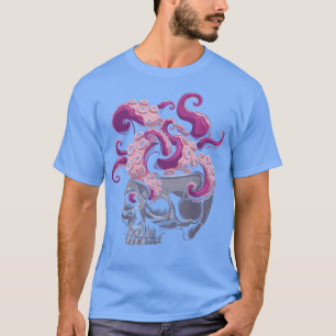 Camiseta Octopus do crânio gótico Tentáculos cerebrais Octo