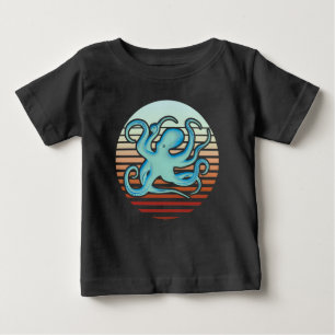 Camiseta Octopus do estilo retrô 70s