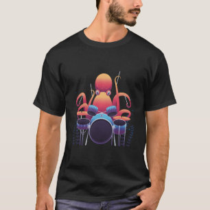 Camiseta Octopus Drummer Percussionista Banda G do tambor m