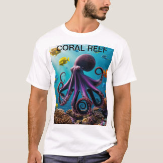 Camiseta Octopus e Coral Reef Harmony"