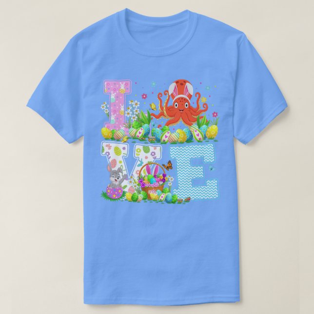 Camiseta Octopus Easter Ovo Hunt Engraçado Páscoa Octopus  (Frente do Design)