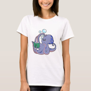 Camiseta Octopus em Leitura com Livro
