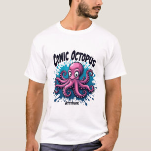Camiseta Octopus em quadrinhos: diversão e atitude de vida 