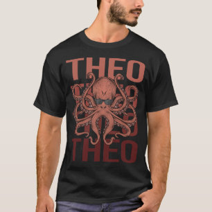 Camiseta Octopus Engraçado - Nome Theo