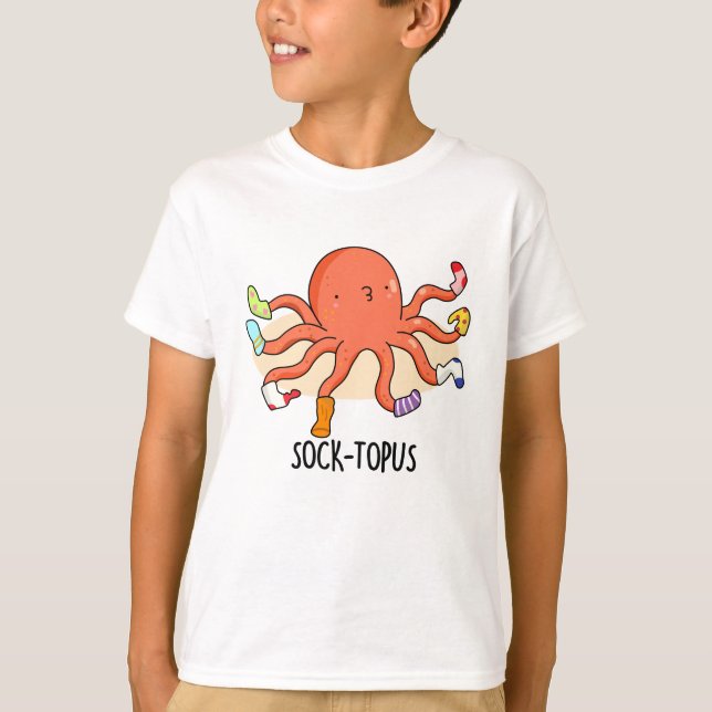Camiseta Octopus Engraçado Sock-topus Com Meias Pun (Frente)