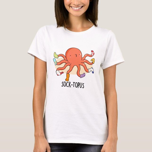 Camiseta Octopus Engraçado Sock-topus Com Meias Pun (Frente)
