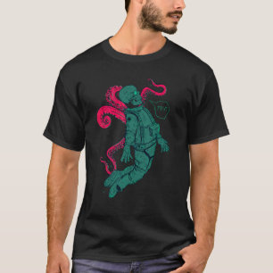 Camiseta Octopus Espacial Cracônico No Poço Da Lua