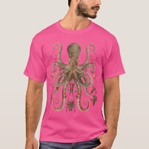 Camiseta Octopus Floral Fllowers Squid Kraken Scuba Diving