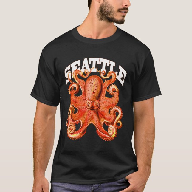 Camiseta Octopus gigante do Pacífico Seattle Washington (Frente)